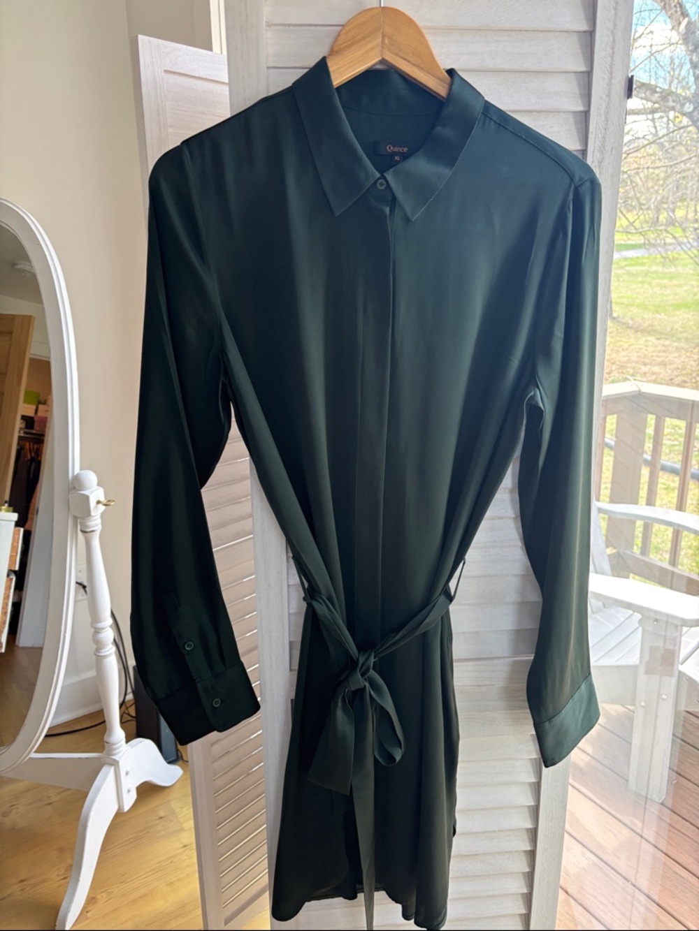 Quince Washable Silk Women’s Shirt Dress NWOT never worn Size XL